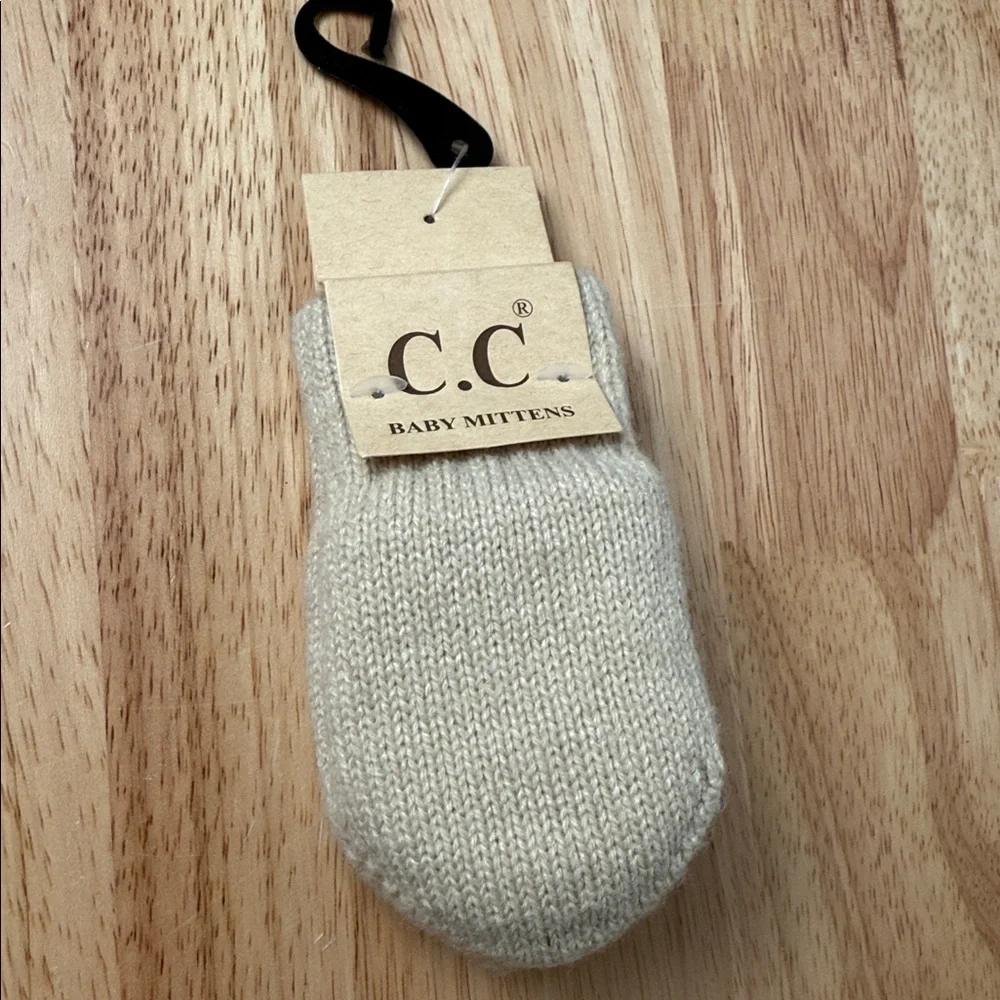 New C.C Baby Mittens in beige
